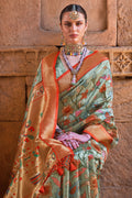 Mint Green Digital Print Saree