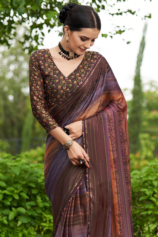 Multi Pink Chiffon Saree