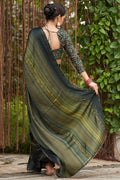 Multi Green Chiffon Saree
