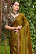 Dark Mustard Chiffon Saree