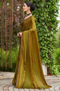 Dark Mustard Chiffon Saree