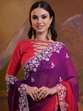 Ombre Pure Georgette Festive Saree With Blouse Piece