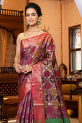 Dark Brown Organza Saree