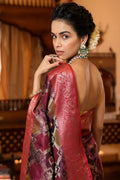 Dark Brown Organza Saree
