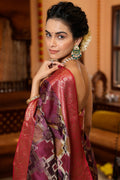 Dark Brown Organza Saree