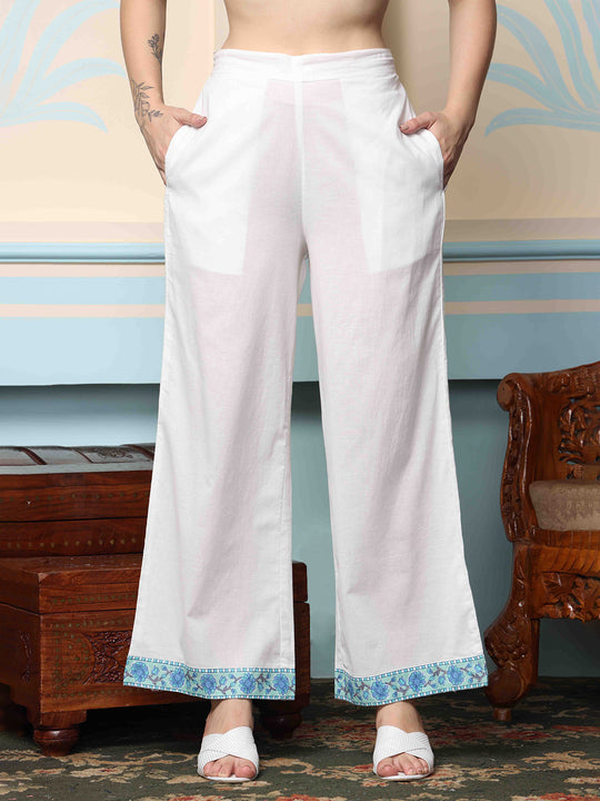 Floral Printed Regular Pure Cotton Kurta with Palazzos