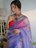 Multi Color Organza Saree With Blouse Piece