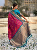 Maroon Banarasi Silk Blend Saree With Blouse Piece