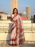 Red Banarasi Silk Blend Saree With Blouse Piece