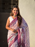 Wine Banarasi Silk Blend Saree With Blouse Piece
