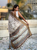 Brown Banarasi Silk Blend Saree With Blouse Piece