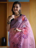 Black Organza Saree With Blouse Piece