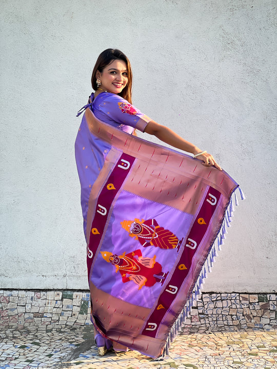 Levenger Banarasi Silk Blend Saree With Blouse Piece