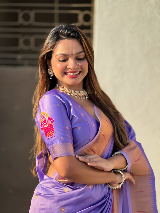 Levenger Banarasi Silk Blend Saree With Blouse Piece