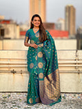 Green Soft silk Saree With Blouse Piece