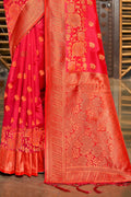 Peach Silk Saree With Blouse Piece