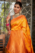 Mustard Silk Saree With Blouse Piece