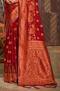 Maroon Silk Saree With Blouse Piece