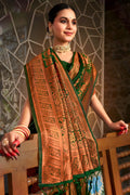 Green Silk Saree With Blouse Piece