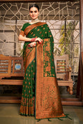 Green Silk Saree With Blouse Piece