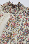 Women's Cream Lurex Waisted Dress
