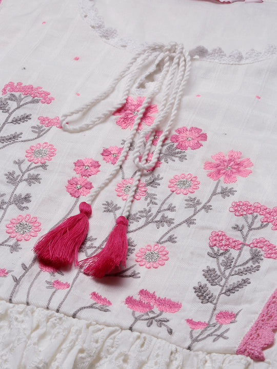 Floral Self Design Floral Printed Fit & Flare Dress