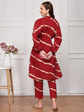 Tie & Dye Dyed Printed V-Neck Tunic Top and Trouser Co-Ords