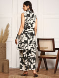 Floral Printed Pure Cotton Top & Trousers With Shrug