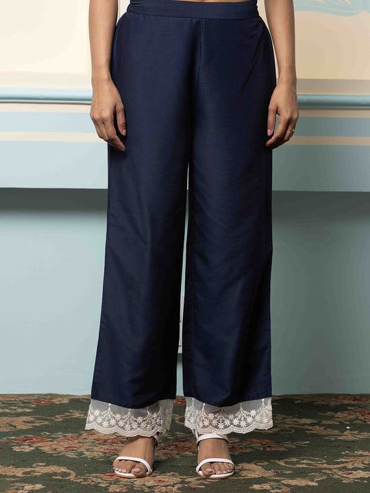 Women Ethnic Motifs Printed Regular Thread Work Kurta with Trousers