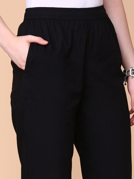 V-Neck Floral Printed Empire Pure Cotton A-Line Kurta with Trousers