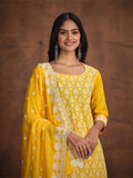 Embroidered Regular Chikankari Pure Cotton Kurta with Trousers & Dupatta