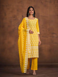 Embroidered Regular Chikankari Pure Cotton Kurta with Trousers & Dupatta