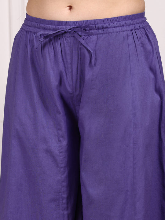 Ombre Embroidered Regular Thread Work Pure Cotton Kurta with Trousers & Dupatta