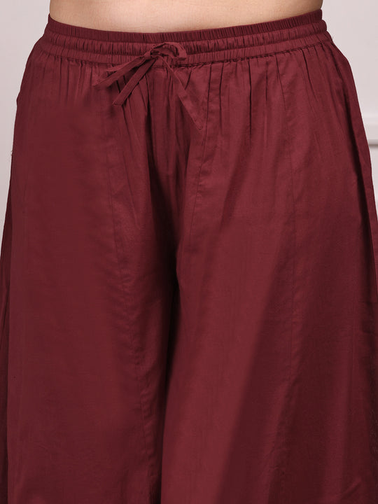 Ombre Embroidered Regular Thread Work Pure Cotton Kurta with Trousers & Dupatta