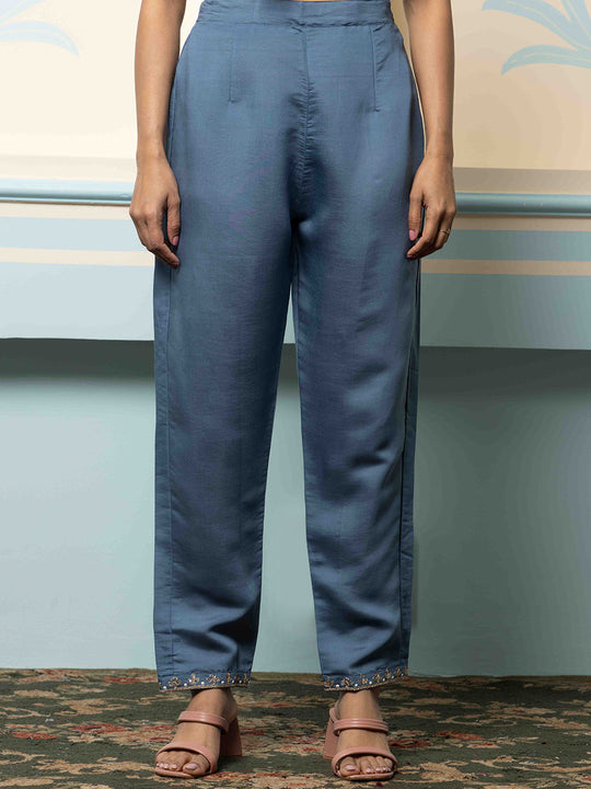 Women Ethnic Motifs Embroidered Regular Kurta with Trousers & With Dupatta