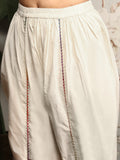 Quirky Mandarin Collar Three-Quarter Sleeves Cotton Straight Kurta & Dhoti Pants