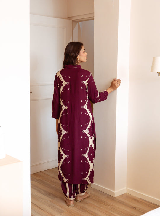 Women Printed Regular Mirror Work Pure Cotton Kurta with Trousers