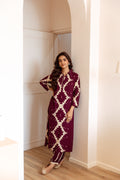 Women Printed Regular Mirror Work Pure Cotton Kurta with Trousers