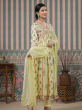 Ethnic Motifs Embroidered Empire Mirror Work Anarkali Kurta With Trousers & Dupatta
