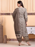 Kalamkari Printed Kurta with Trouser & Dupatta