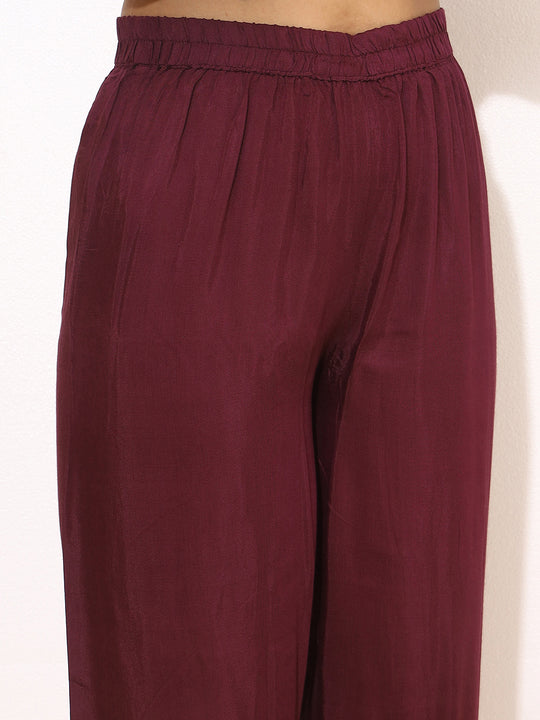 Floral woven deisgn Regular Thread Work Straight Kurta with Trousers & Dupatta