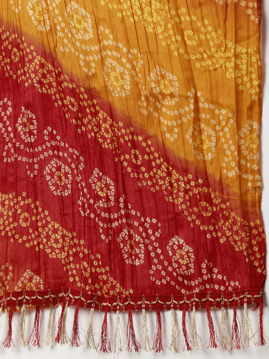 Round Neck Straight Kurta with Trousers & Dupatta