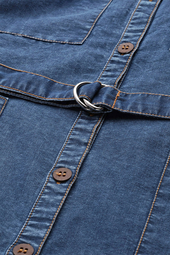 Women's Blue Denim Shirt Style Dress
