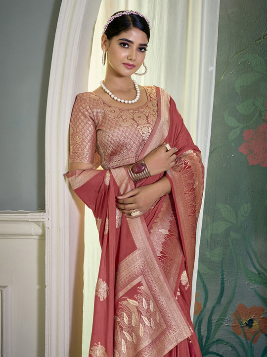 Crepe Silk Banarasi Saree With Blouse Piece
