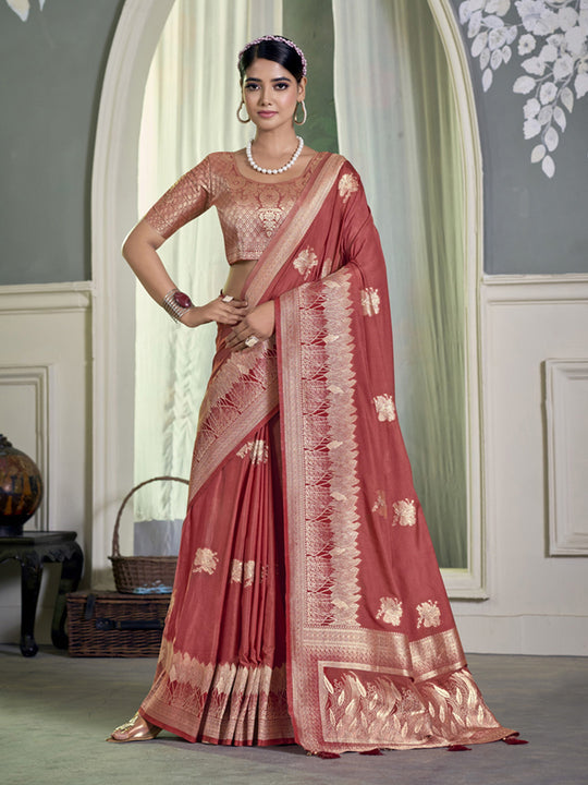 Crepe Silk Banarasi Saree With Blouse Piece
