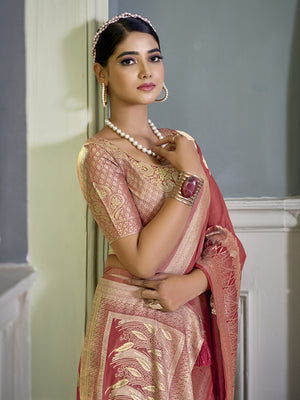 Crepe Silk Banarasi Saree With Blouse Piece