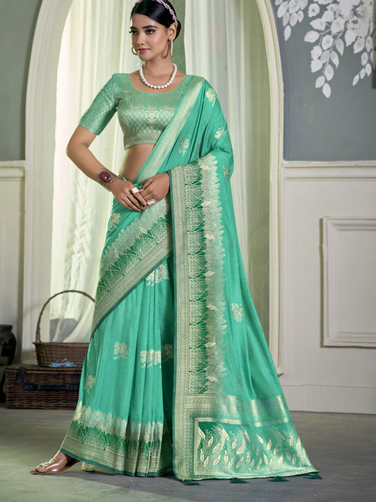 Crepe Silk Banarasi Saree With Blouse Piece