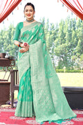 Mint Green Cotton Saree