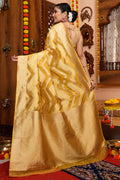 Pastel Yellow Organza Saree