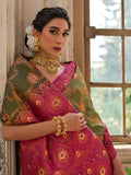 Green Banarasi Silk Zari Woven Saree With Blouse Piece